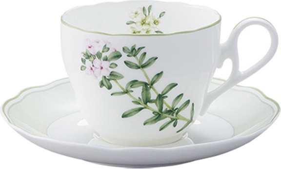 10665528 Noritake Набор из 6 чашек чайных с блюдцами Noritake "Английские травы" 250мл Фарфор костяной 