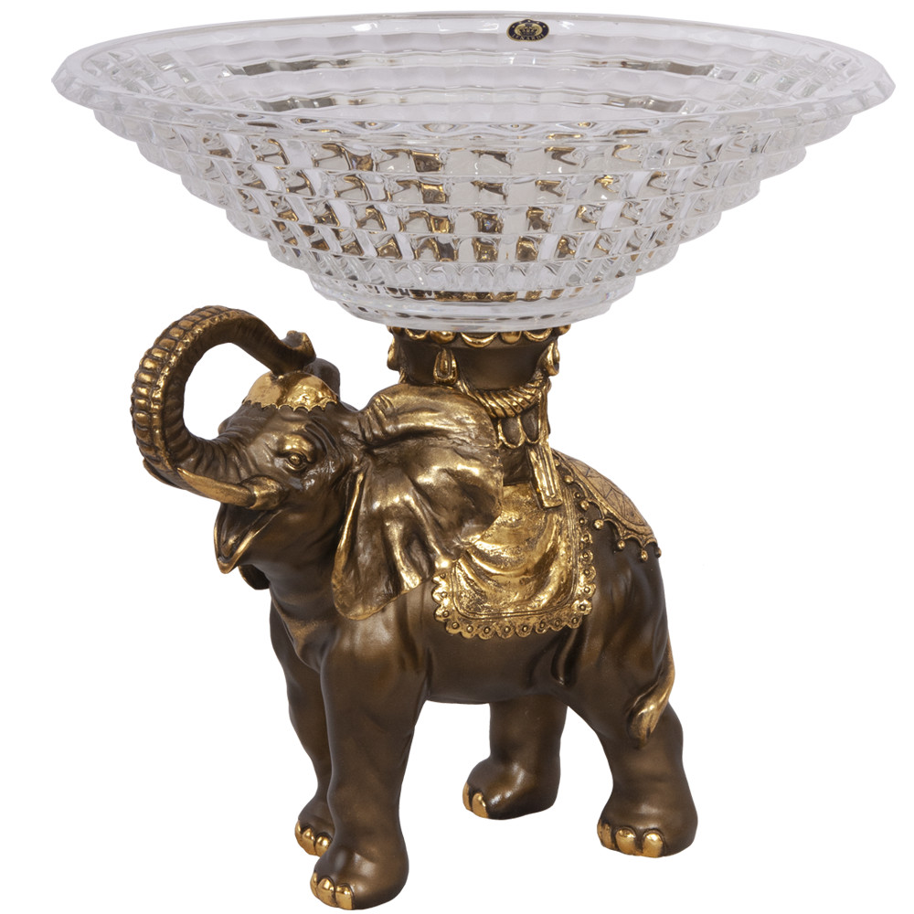 52077 Фруктовница-конфетница Слон Айрават Бронза BOGACHO 4627163961632 - Вид №6