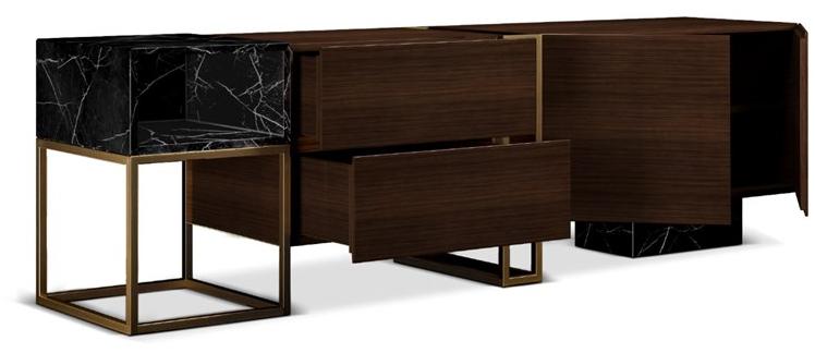 Porustudio Комод с ящиками из ореха и мрамора sun-id-1413863 - Вид №2