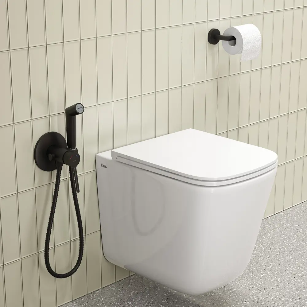 89349124 Лейка для гигиенического душа Iddis Agua SLMBL0Gi20 цвет черный матовый STLM-0989416  - Вид №1