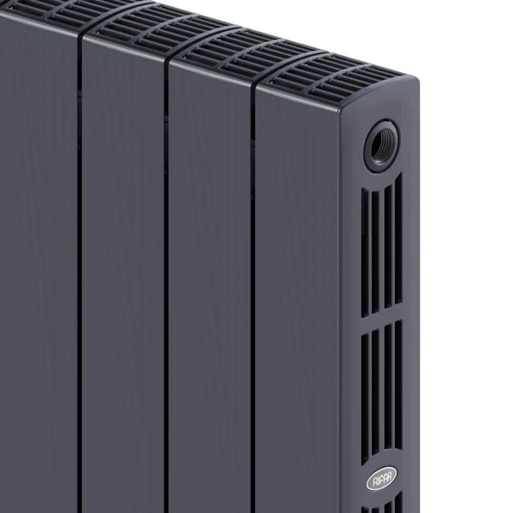 Радиатор секционный Rifar Supremo S50004RAL7012 500/90 4 секции боковое подключение биметалл серый STLM-2034328 - Вид №3