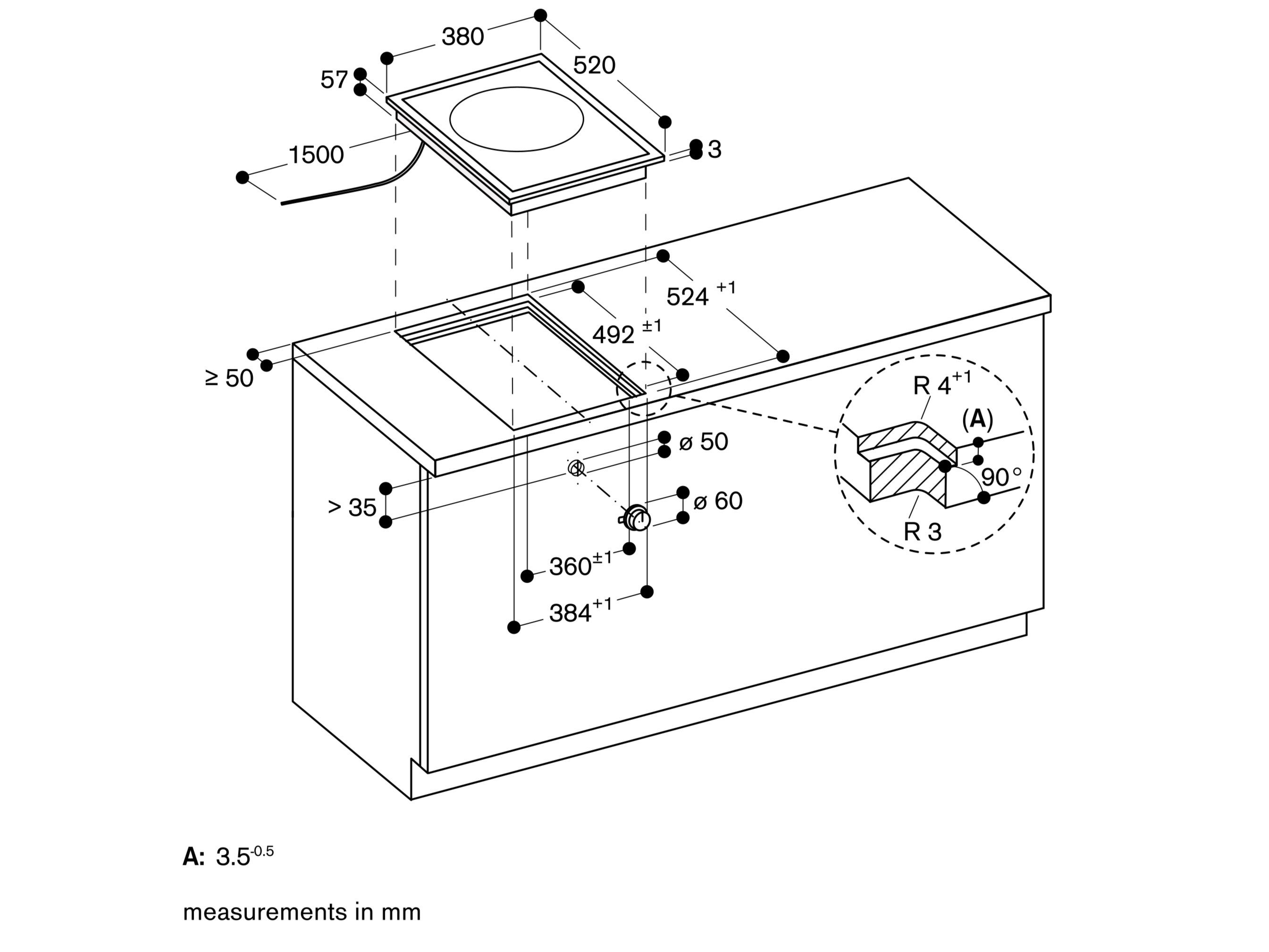 Индукционная плита с проволочной столешницей из стеклокерамики GAGGENAU Vario 400 ARCH-00068201 - Вид №3