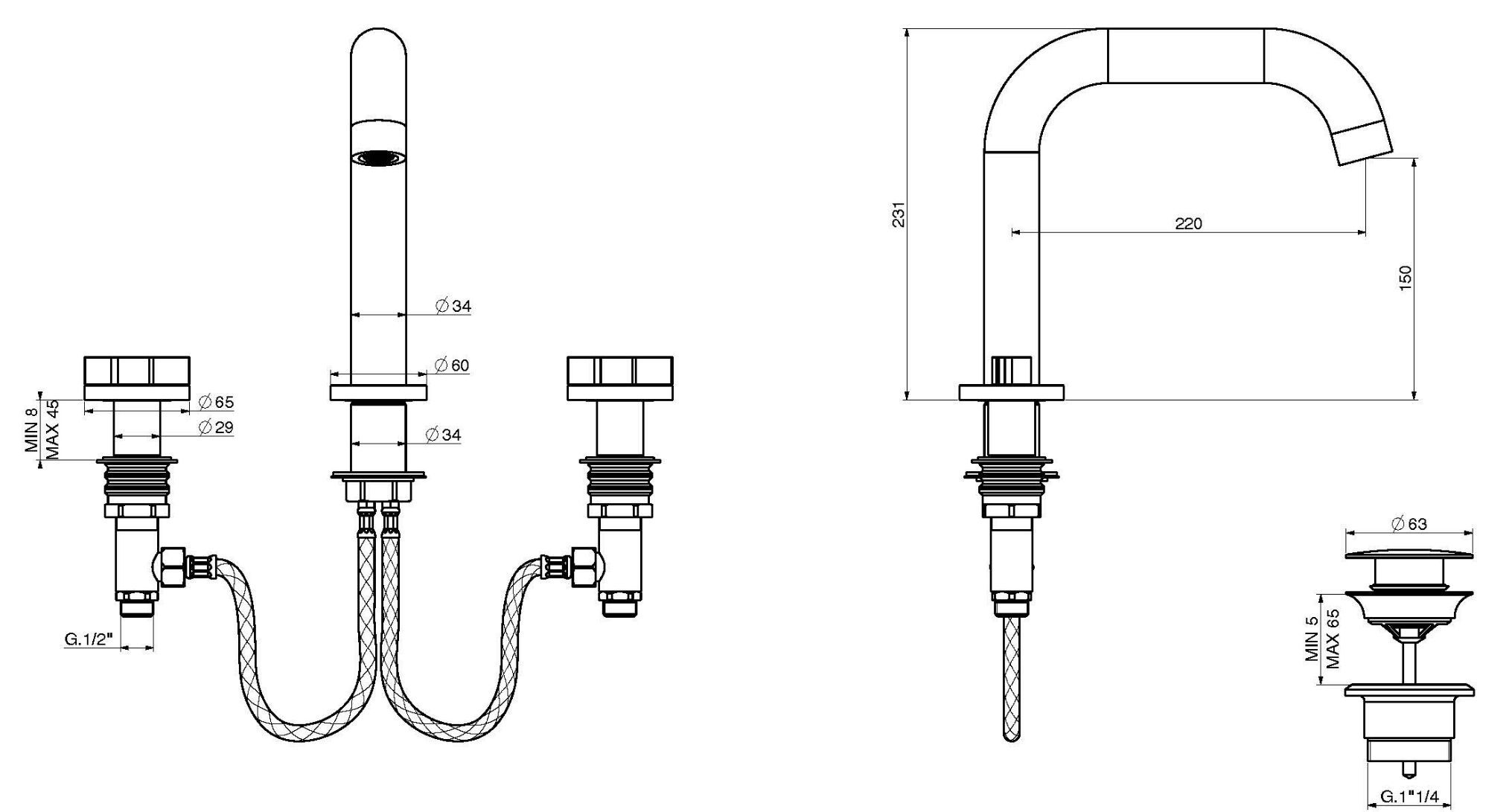 Смеситель для раковины GATTONI газ ARCH-00095173 - Вид №2