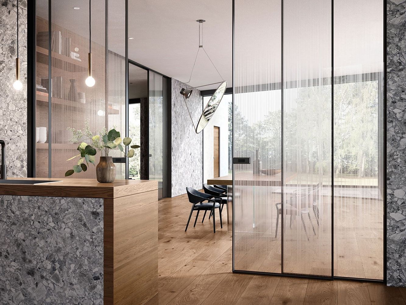 Раздвижные двери из стекла и алюминия GIDEA G-Like ARCH-00042864 - Вид №9