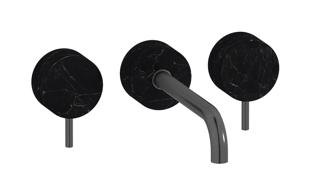 Смеситель с длинным изливом для раковины WE ARE IB mr307cs_2 Brushed Black Chrome Marmo