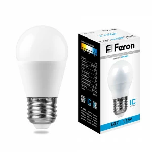Лампа светодиодная Feron "Шарик" E27 11W 6400K LB-750 25951 FERON  00-3956689 Матовый
