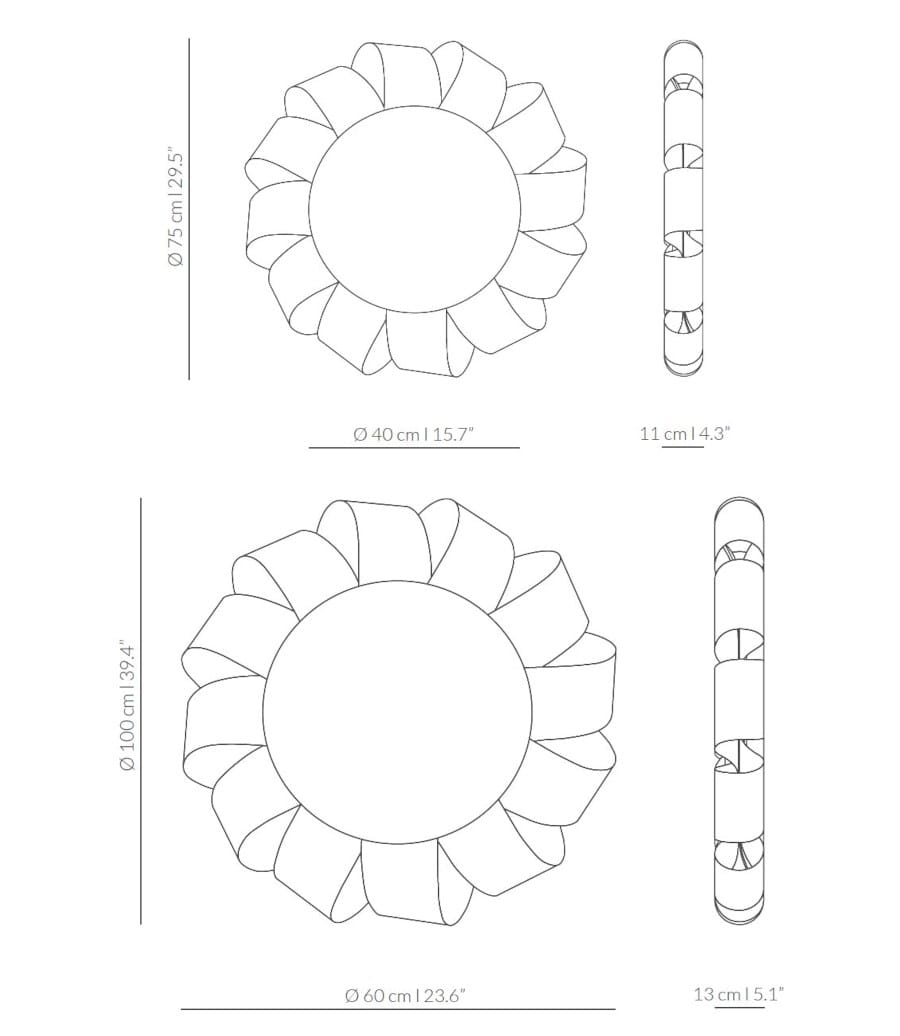 Настенное круглое зеркало из орехового дерева NOMON BRISA ARCH-00053757 - Вид №9