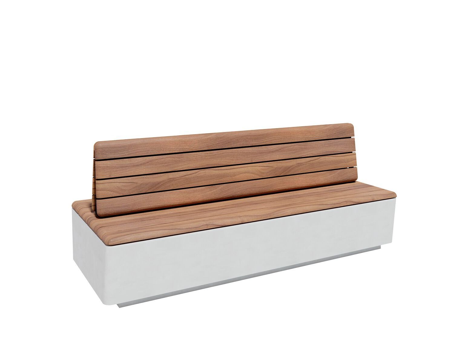 Бетонная скамейка с деревянной спинкой amop Коимбра ARCH-00078982 - Вид №1