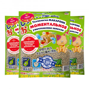 ПР0051192*3 Наполнитель для кошачьего туалета ультракомкующийся на основе японского чая 7л (упаковка - 3 шт) Japan Premium Pet