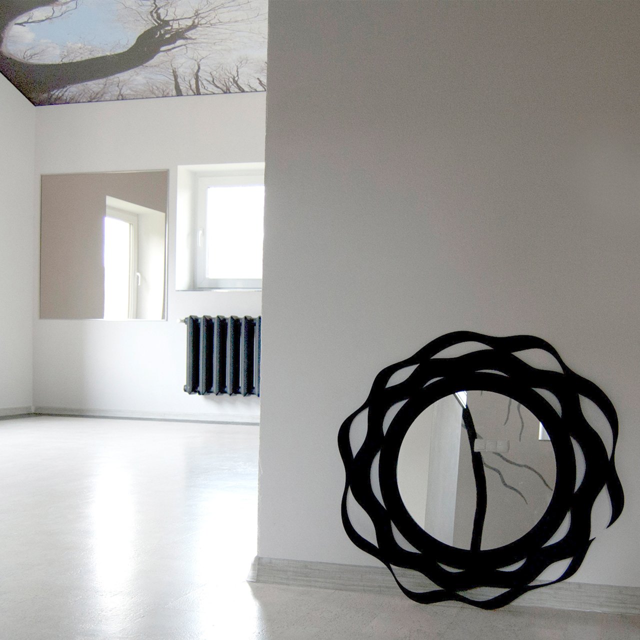 Зеркало круглое черное в волнистой раме Splash BONESSI НАСТЕННОЕ ЗЕРКАЛО 049443 Черный  - Вид №1