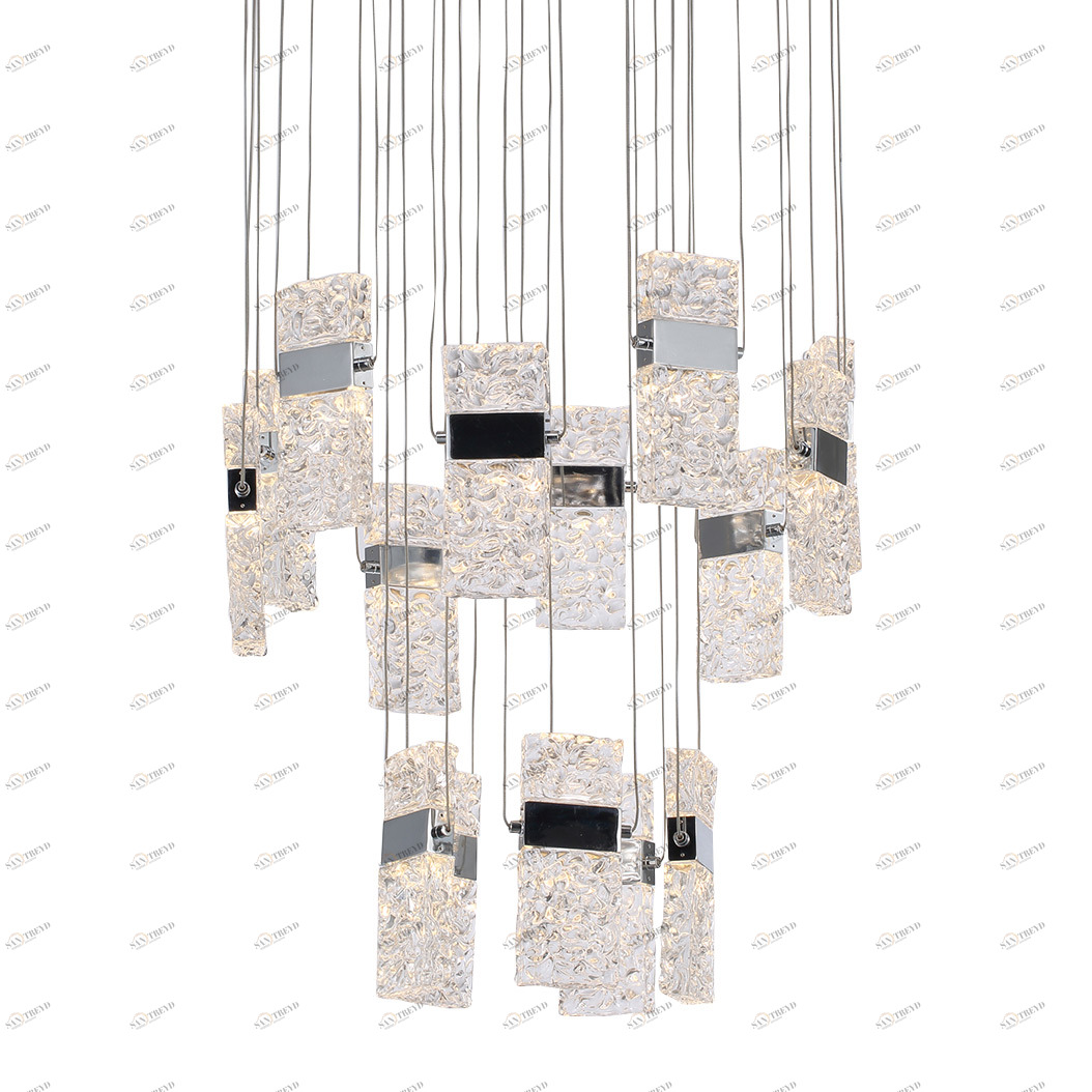 Светильник подвесной 150х70 см хром Delight Collection MD17090026-15B DELIGHT COLLECTION ДИЗАЙНЕРСКИЕ 00-3882271 Прозрачный;хром 
