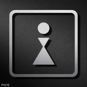 P0401S Пиктограмма туалета дамы с рамкой PHOS