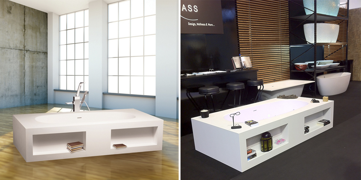 Ванна отдельностоящая MODUL’Ô BIBLIO 220x110 Aquamass Modulo BIBLIO220X110 - Вид №1