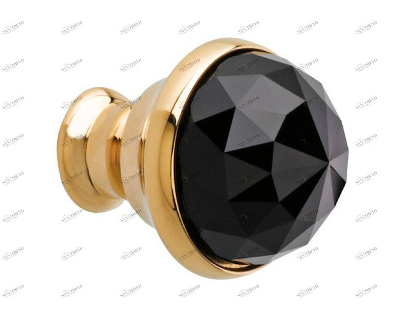 0Z5742.BN0.00 Ручка корпуса диаметром 23 мм с черным кристаллом Swarovski Золото 24К Mestre 