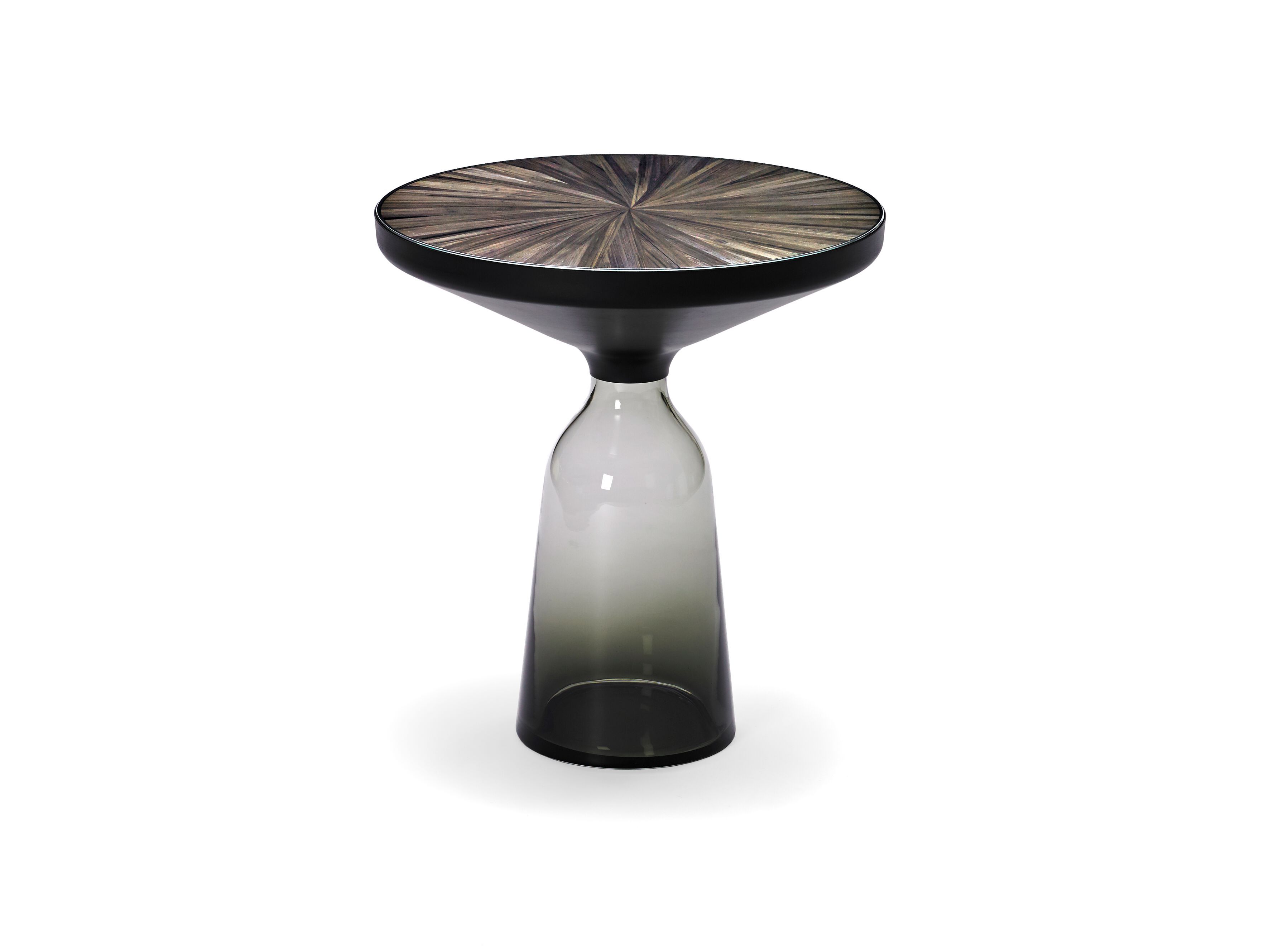 Круглый стеклянный журнальный столик с соломенной инкрустацией Classicon Белл ARCH-00008339