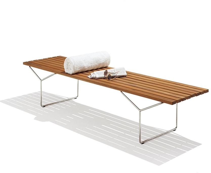 KNOLL Садовая скамейка из стали и тика Bertoia sun-id-1378257 - Вид №4