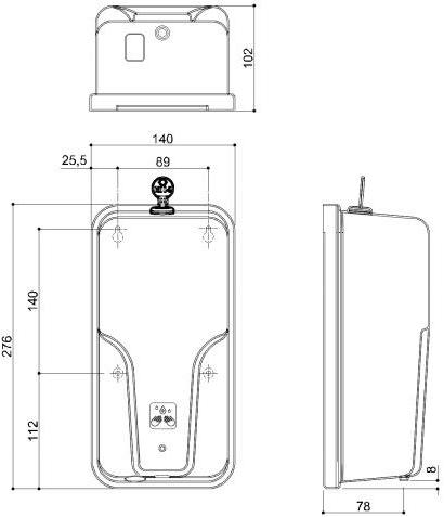Ponte Giulio Инфракрасный дозатор мыла или дезинфицирующее средство для стен Standard sun-id-1402572 - Вид №1