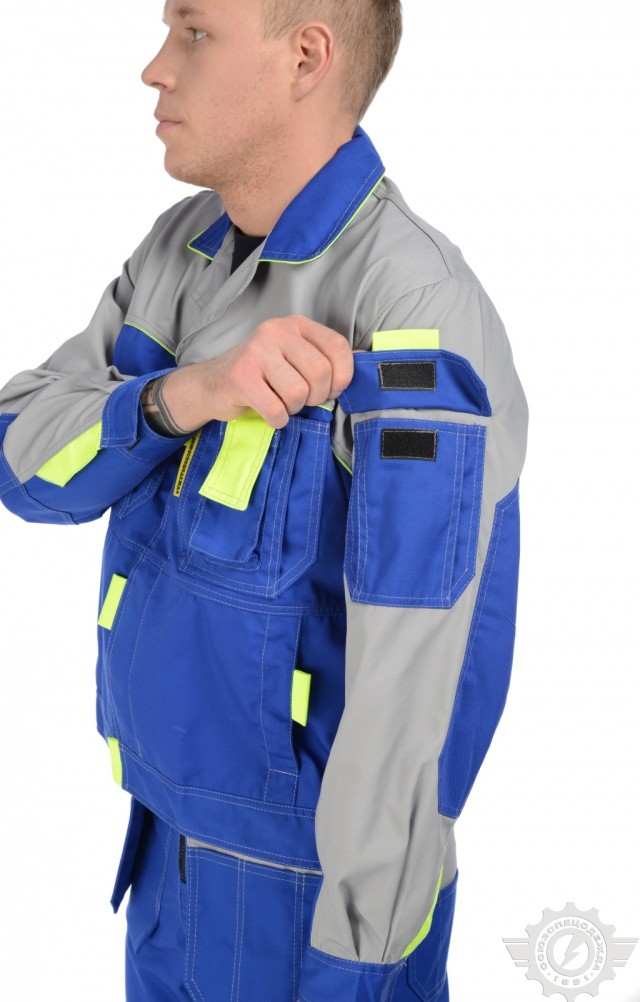 65331 Костюм "Профессионал-2" василек-серый-лимон  Летняя спецодежда  размер 60-62/182-188  - Вид №6