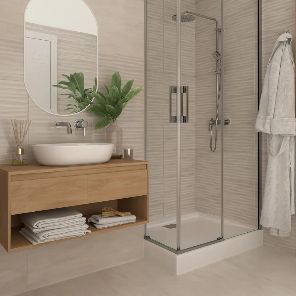 Шахтинская Плитка Пазолини - настенная керамика бежевый мрамор 25х40 см 83505806