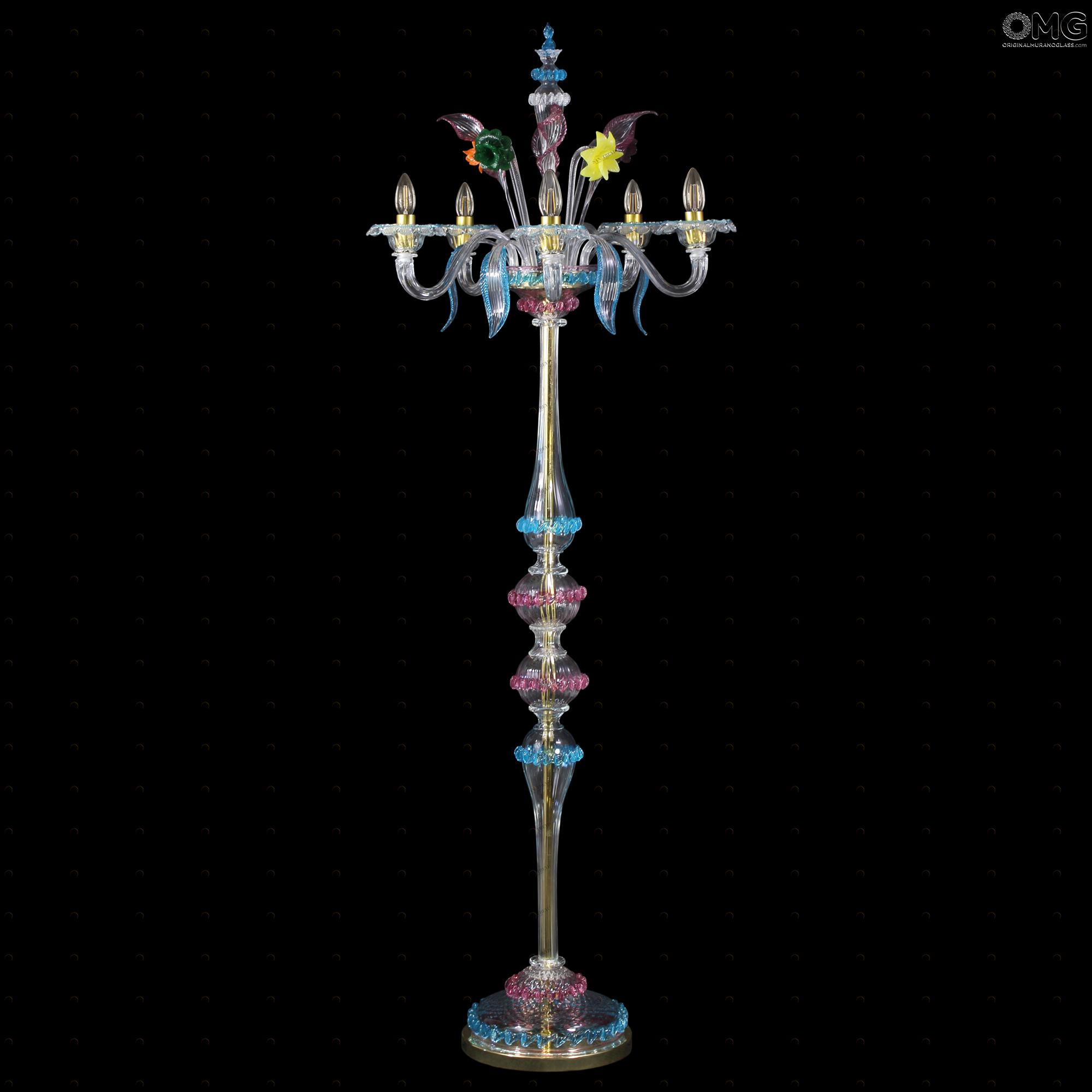 3413 ORIGINALMURANOGLASS Торшер Сапфир - муранское стекло OMG  см 