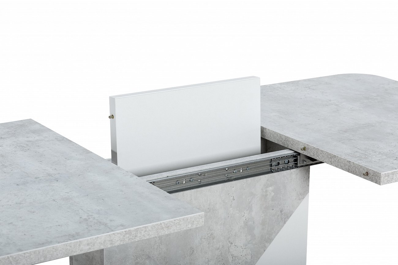 Стол обеденный раздвижной 110-145 см бело-серый Accent STOOL GROUP  00-3958851 Белый;серый  - Вид №4