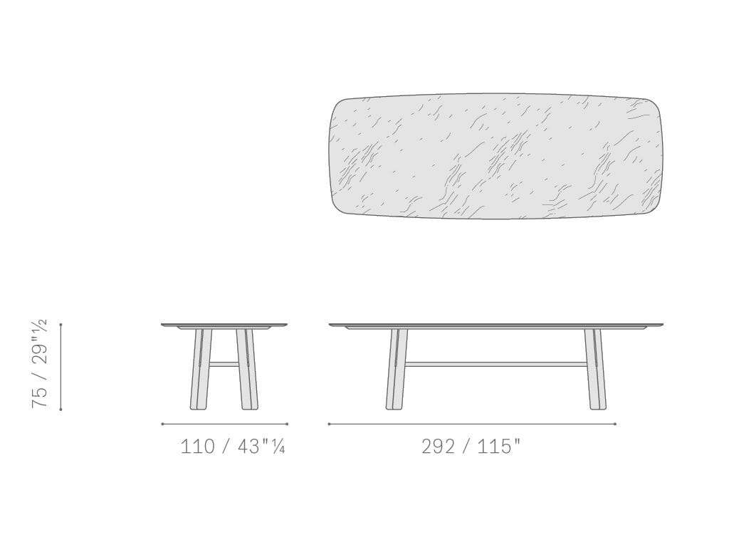 Мраморный обеденный стол Poltrona Frau коллекция-столы и стулья ARCH-00111210 - Вид №7