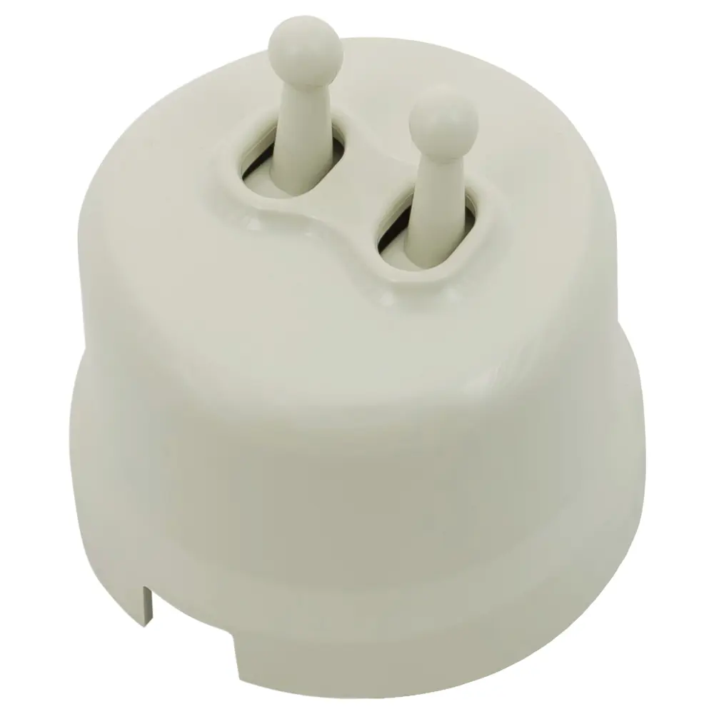 Выключатель Electraline двухклавишный тумблерный черный глянцевый 84229211 Лофт STLM-1101782