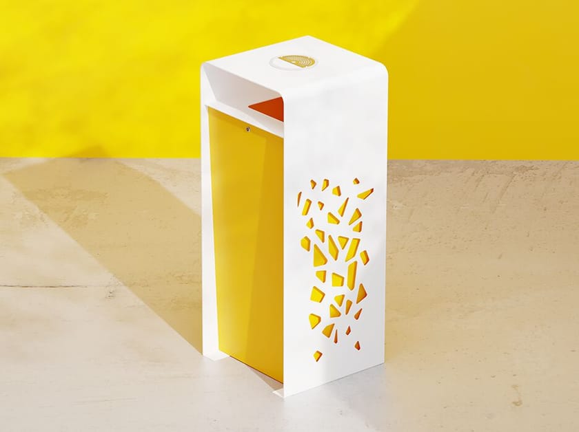 Корзина для мусора из оцинкованной стали с пепельницей DIMCAR ARCH-00104020