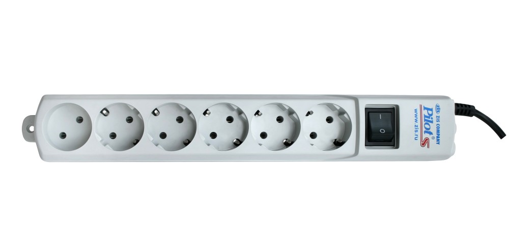 Pilot S10M Surge protector pilot s 10m, 6 outlets (5+1), white ZIS Santreyd  - Вид №1