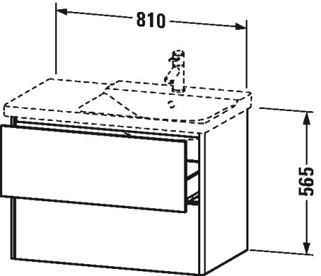 XS418704040 XSquare Тумбочка подвесная Черный глянцевый лак Duravit - Вид №1