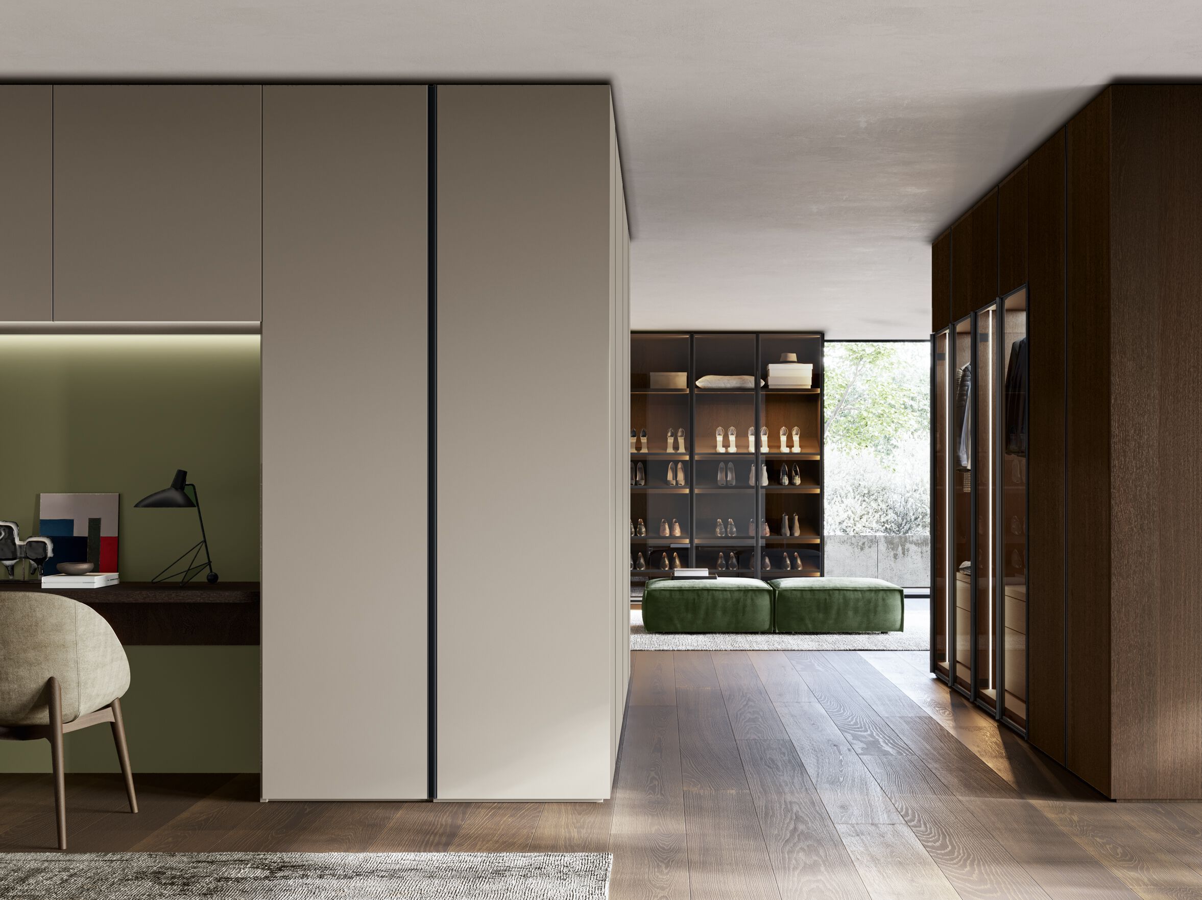 Секционный шкаф с деревянной распашной дверью и ручкой / горловиной Dall'Agnese Wardrobe Collection ARCH-00073158