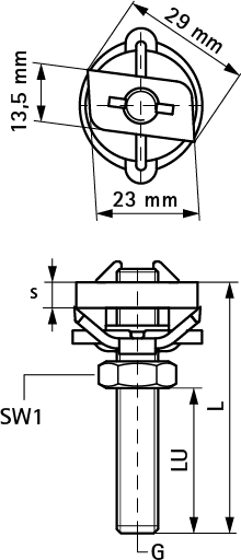 6523812 Монтажные профиля BIS RapidRail® Болты быстрого монтажа монтаж в профиле BIS RapidRail® WALRAVEN  - Вид №1