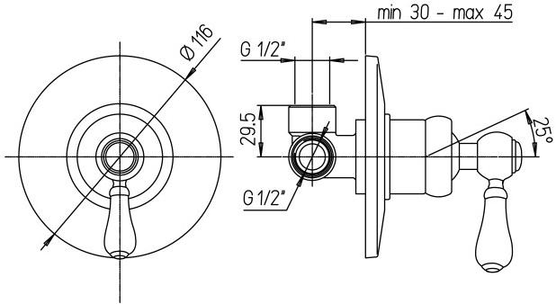 0TO00410JA00 Tosca Встраиваемый смеситель для душа на 1 выход, хром Jacuzzi - Вид №1