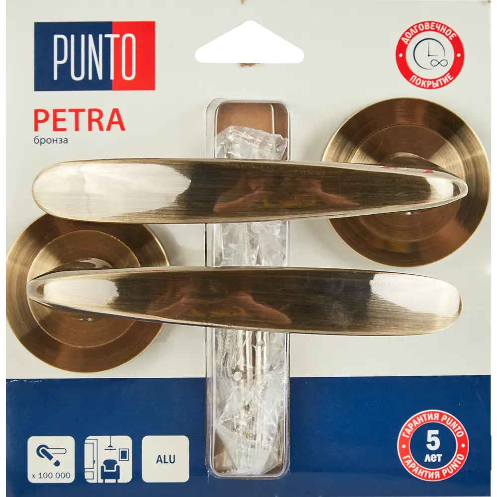 Дверные ручки PUNTO Petra бронза для межкомнатных и входных дверей 85202871 STLM-0059831 - Вид №3