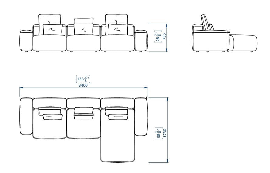 Модульный тканевый диван Casa Magna Essence ARCH-00078334 - Вид №9