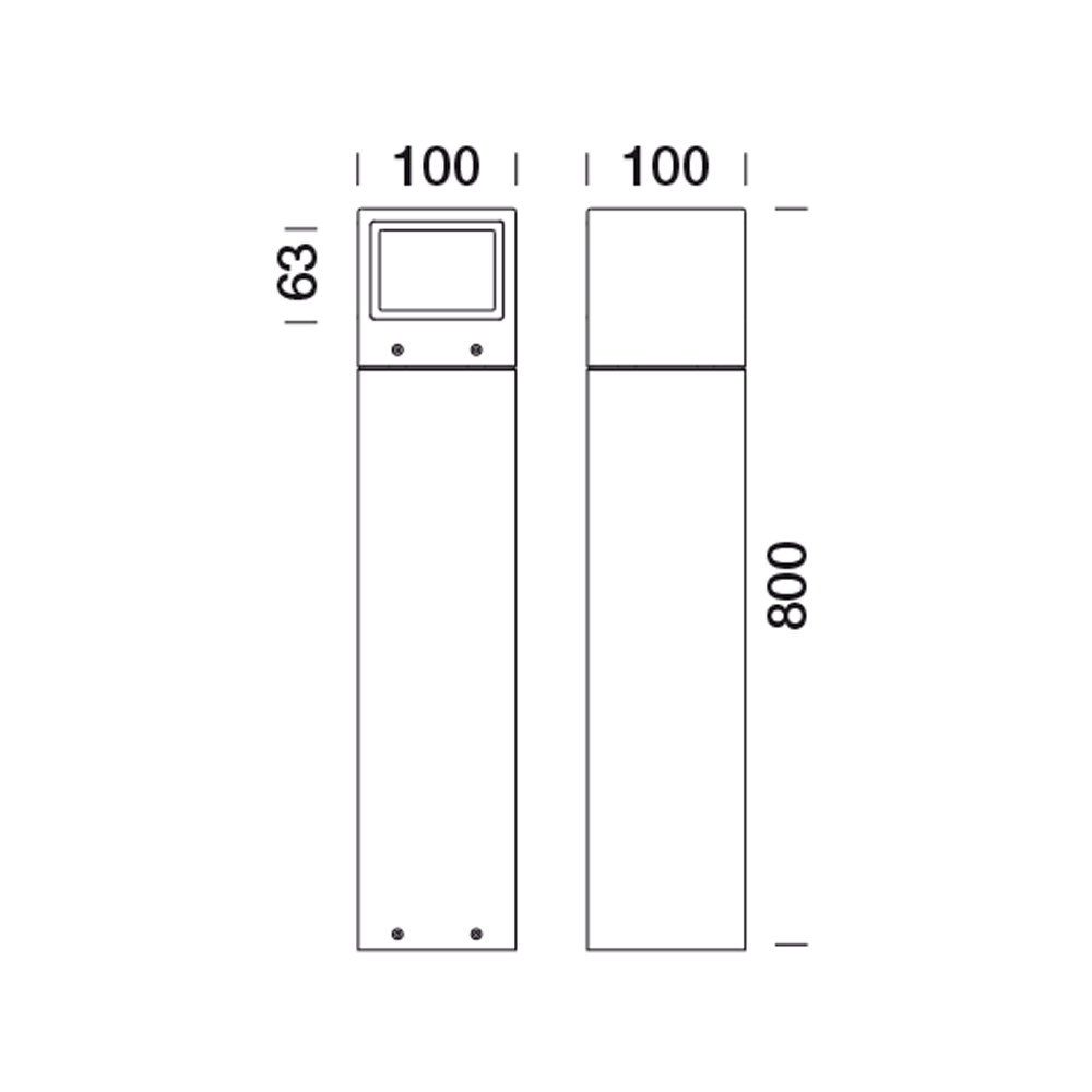 1080612 Мобильный светильник Platek MINI ONE Paletto  MINI ONE Bollard H. 800 mm - LED 3000K 2 Openings  - Вид №6
