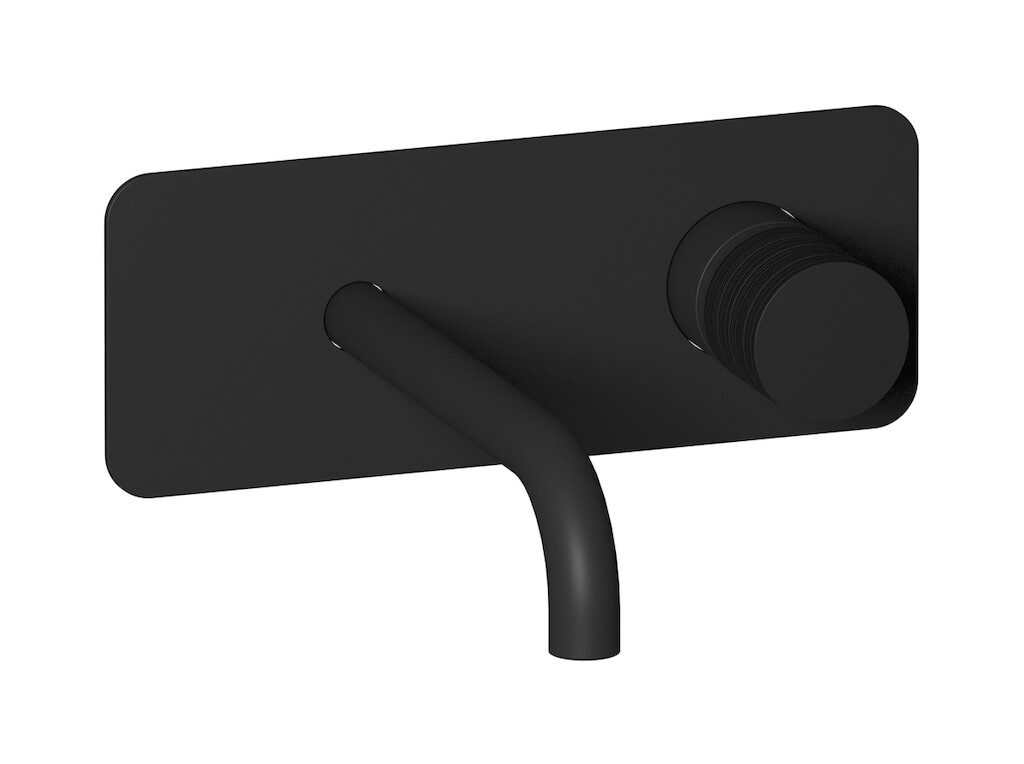 Встроенный в стену смеситель для раковины на 2 отверстия в комплекте с донным клапаном WE ARE IB vn313cf Matt Black Vinile