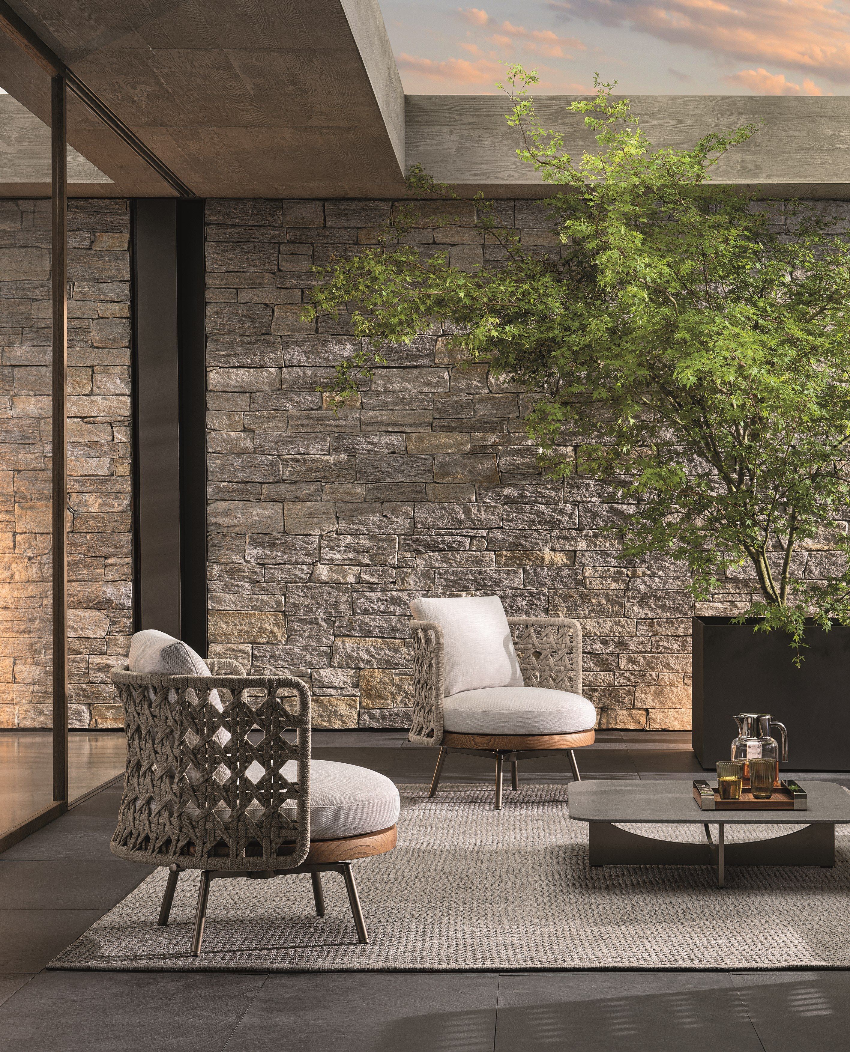 Кресло для отдыха на открытом воздухе со спинкой Minotti Torii Nest Outdoor ARCH-00008411 - Вид №3