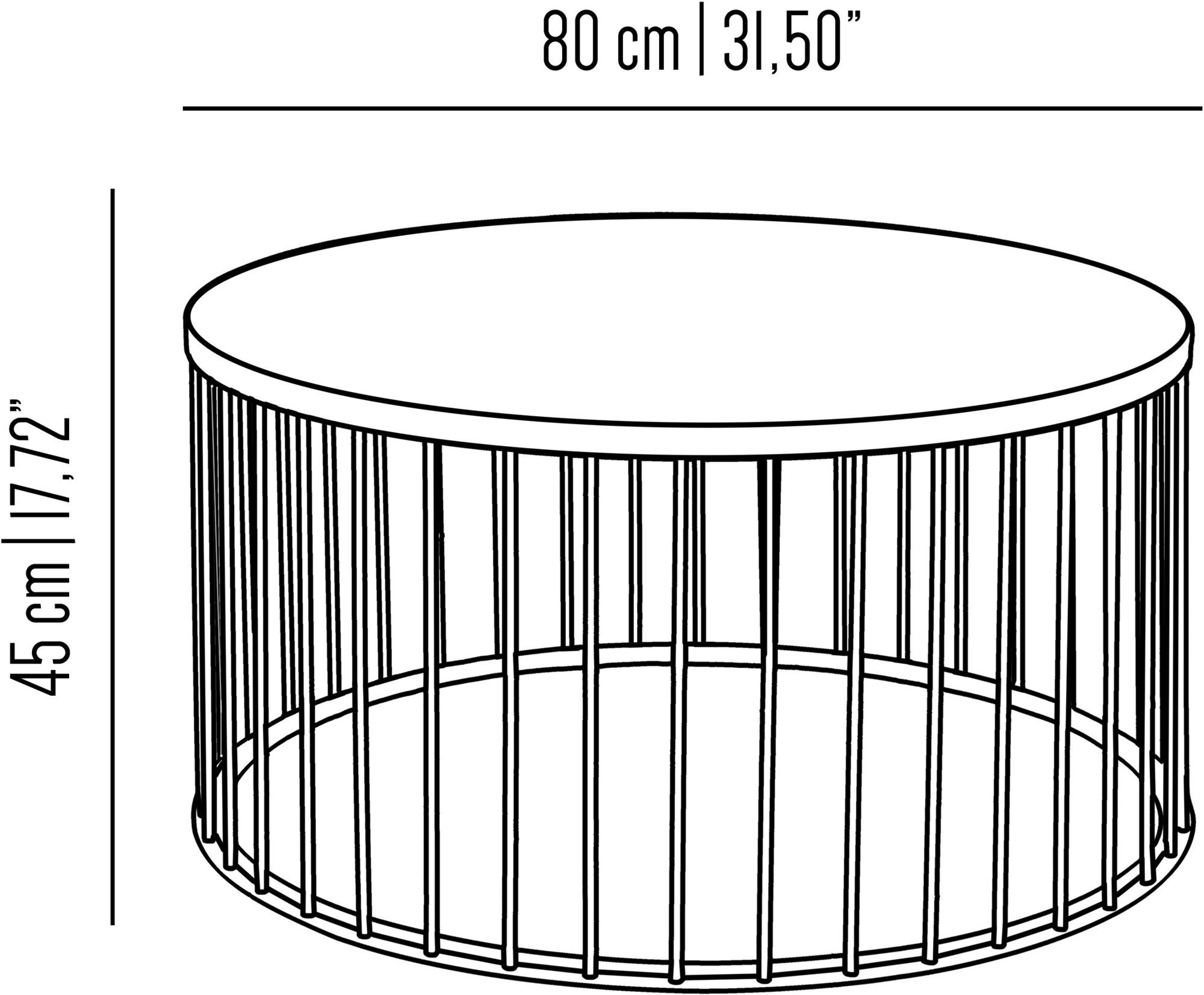 Il Bronzetto Круглый журнальный столик из латуни Cage Cag05 - Вид №1
