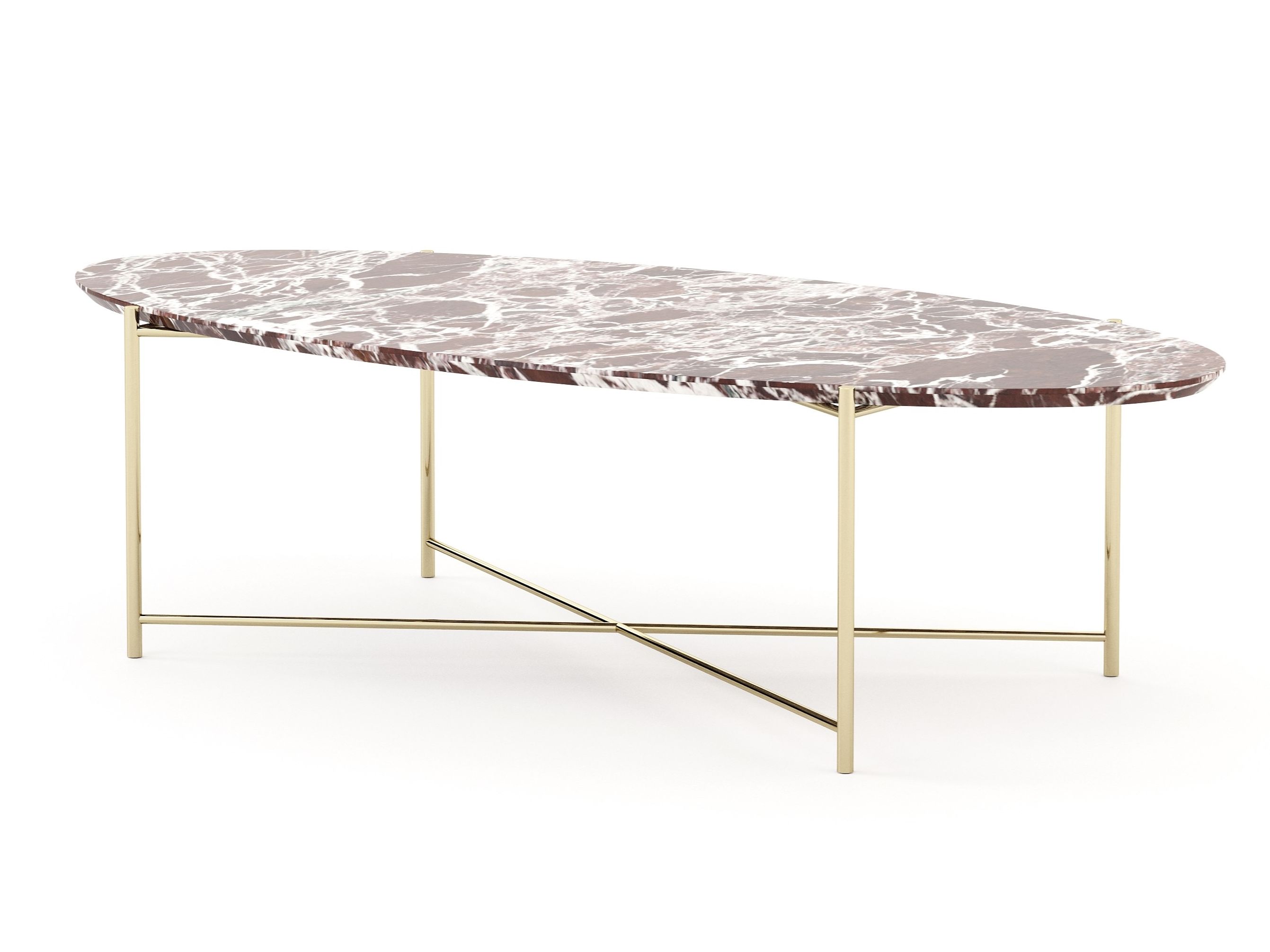 Овальный латунный журнальный столик для гостиной Stylish Club Vivian ARCH-00133091