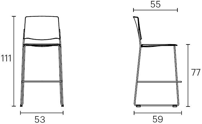 ENEA Высокий табурет из полипропилена со спинкой Ema sun-id-1420579 - Вид №10