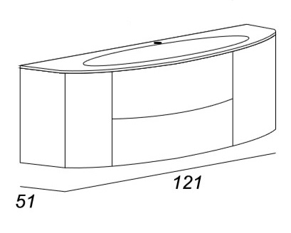 Мебель для ванной CEZARES EDEN 122 Grigio natura - Вид №2
