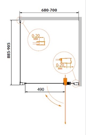 Душевой уголок CEZARES RELAX-AHA-1-70/90-P-Bi - Вид №2
