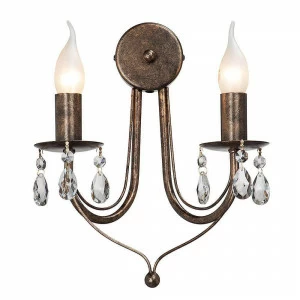 Бра металлическое на 2 лампы бронзовое Vitaluce V1253/2A VITALUCE СВЕЧА 00-3931400 Бронза