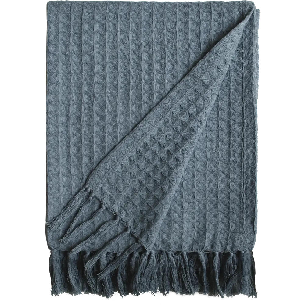 Плед Perrine 130x170 см хлопок цвет синий 82345230 STLM-2115177 INSPIRE 