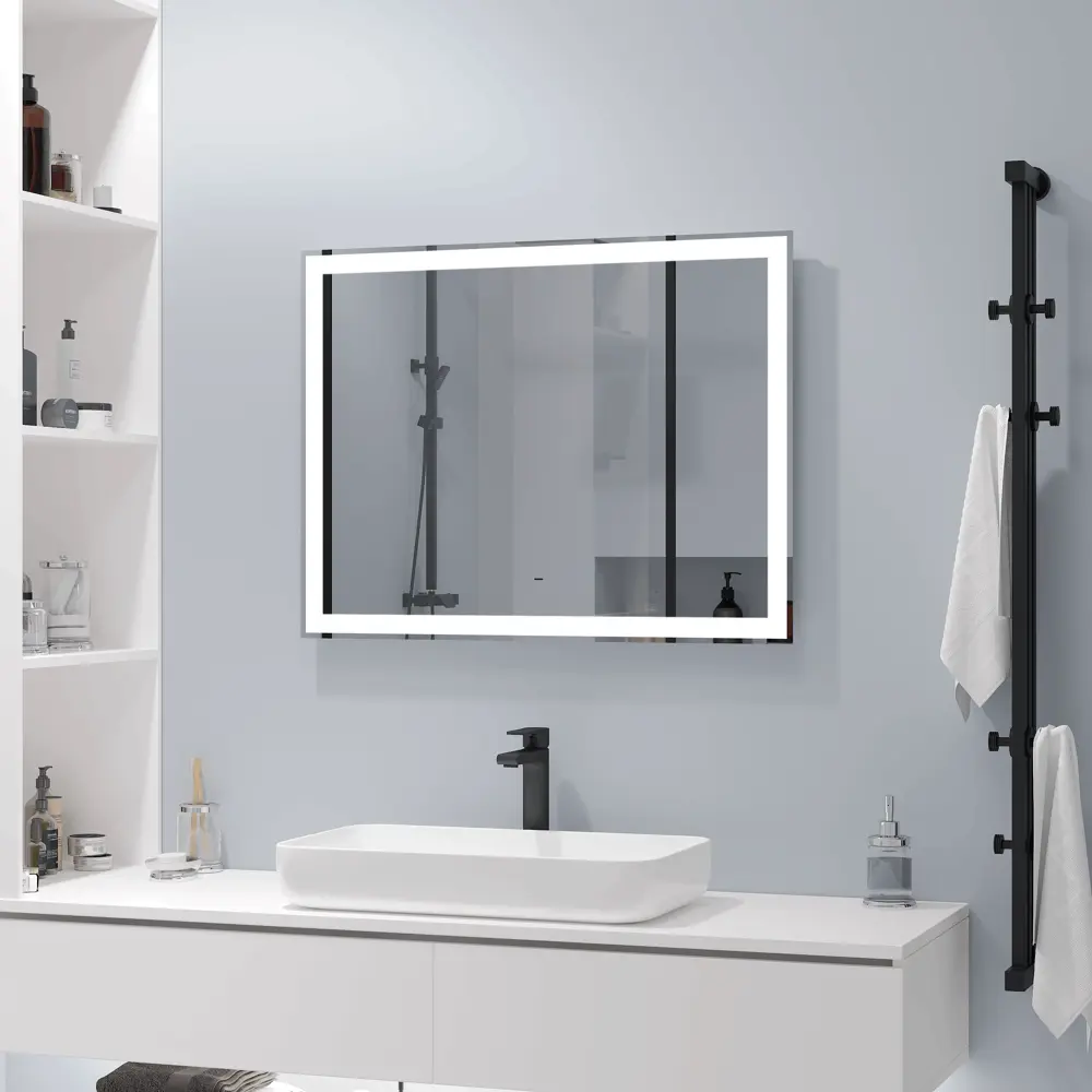 Зеркало для ванной Status с подсветкой 80x60 см цвет серый CONTINENT STLM-2053175