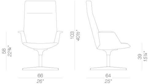 Lapalma Откидывающееся офисное кресло из ткани с 4 спицами и подголовником Uno sun-id-1350316 - Вид №7
