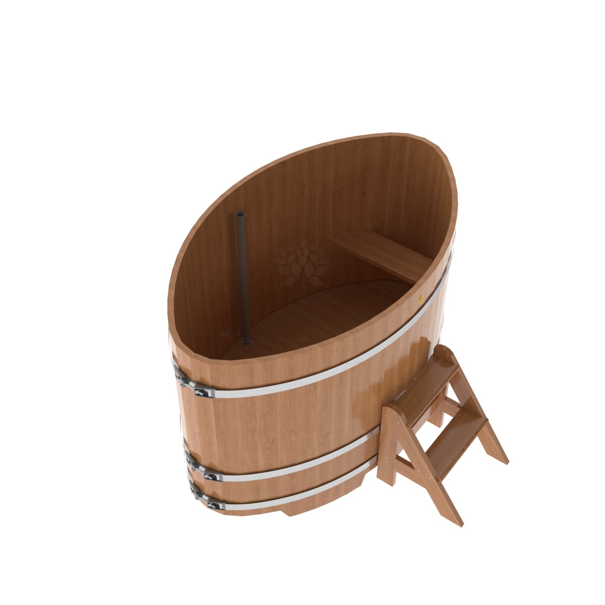 1310 Купель овальная из дуба 1,02х1,68х1,1 натуральная Alyarus  - Вид №1