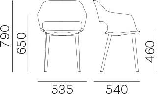 Pedrali Стул полипропиленовый с подлокотниками Babila 2755 - Вид №13