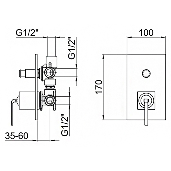 WO860101015 Смеситель для ванны с душем Webert Wolo  - Вид №1